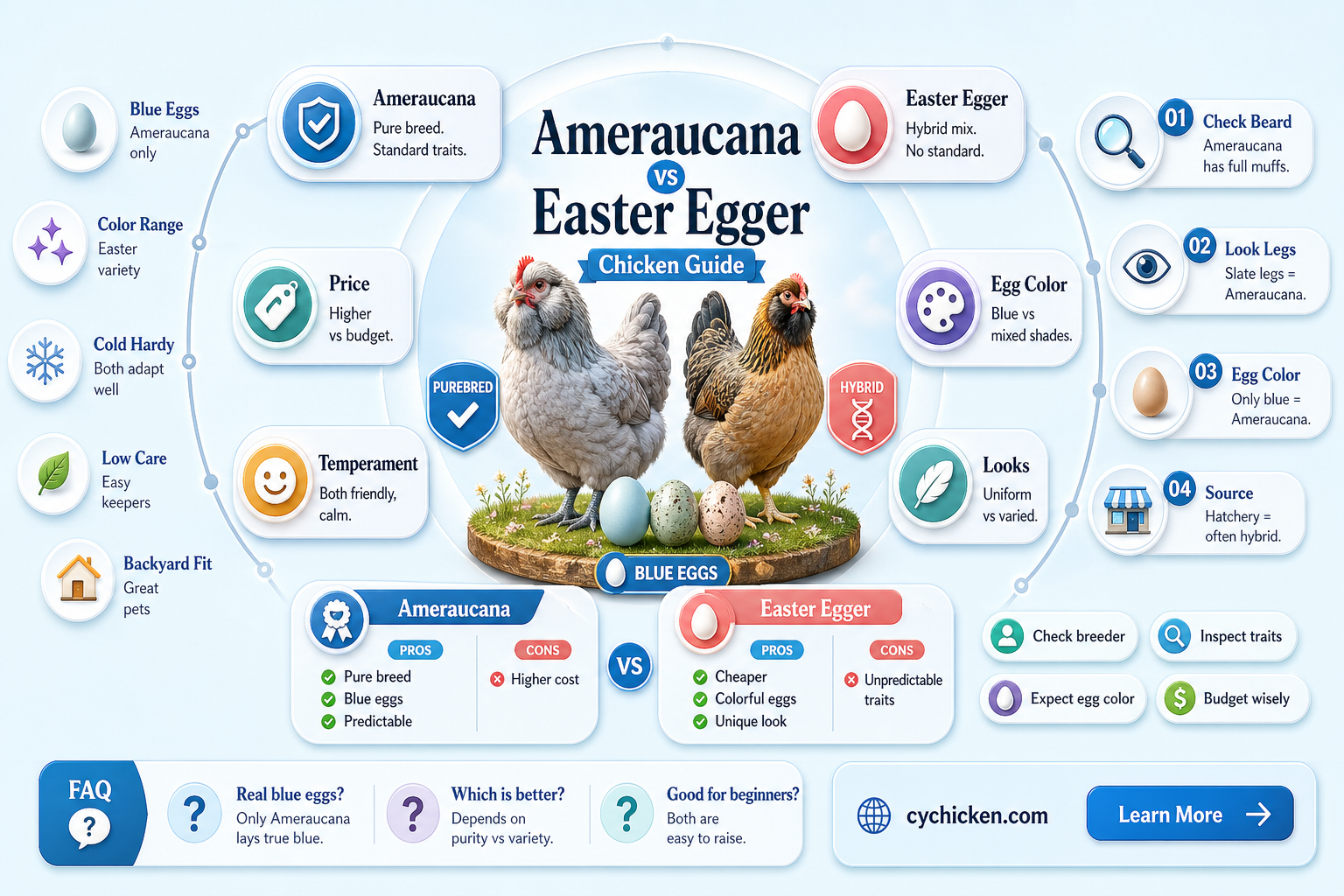 are ameraucana chicken same as easter eggers