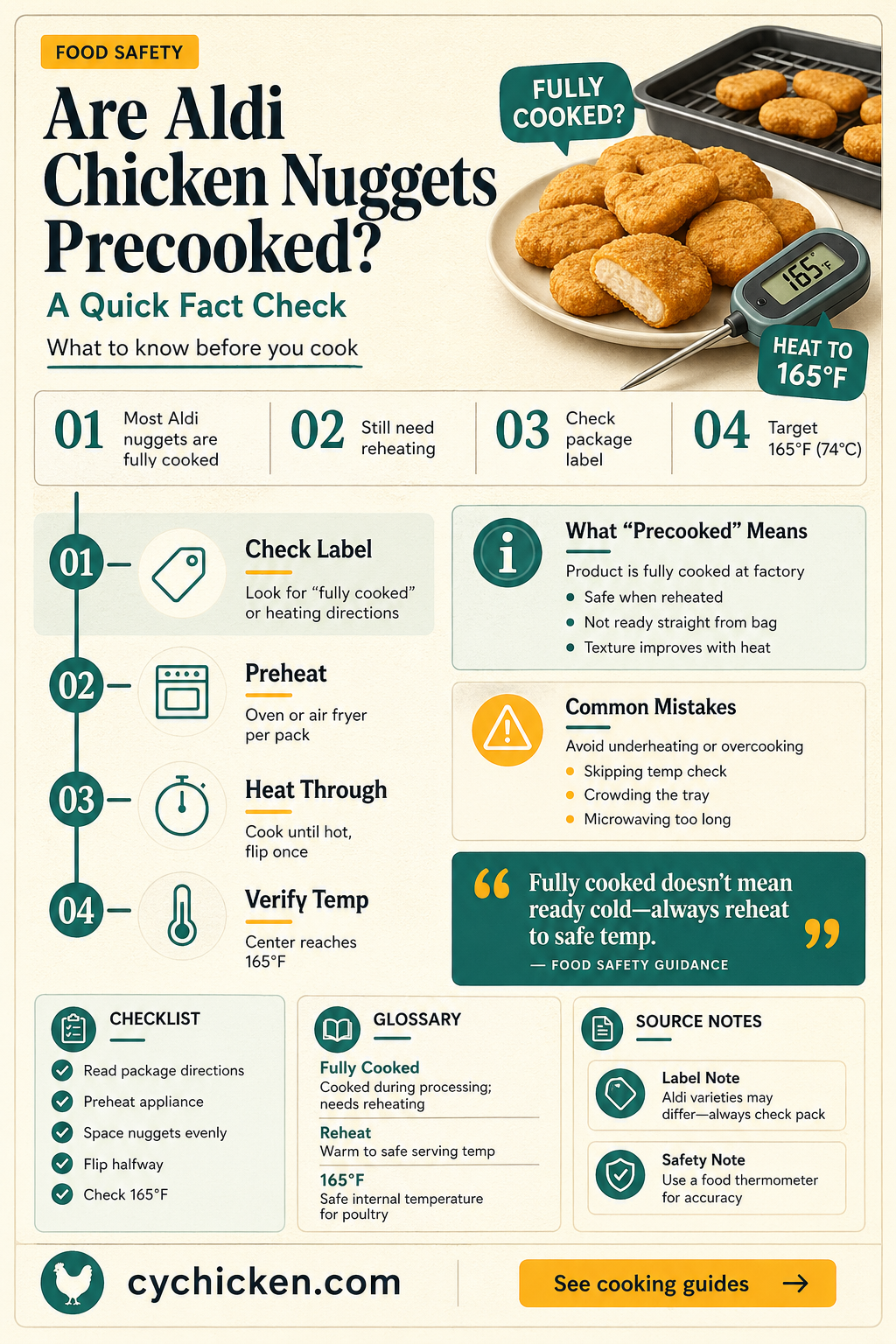 are aldi chicken nuggets precooked