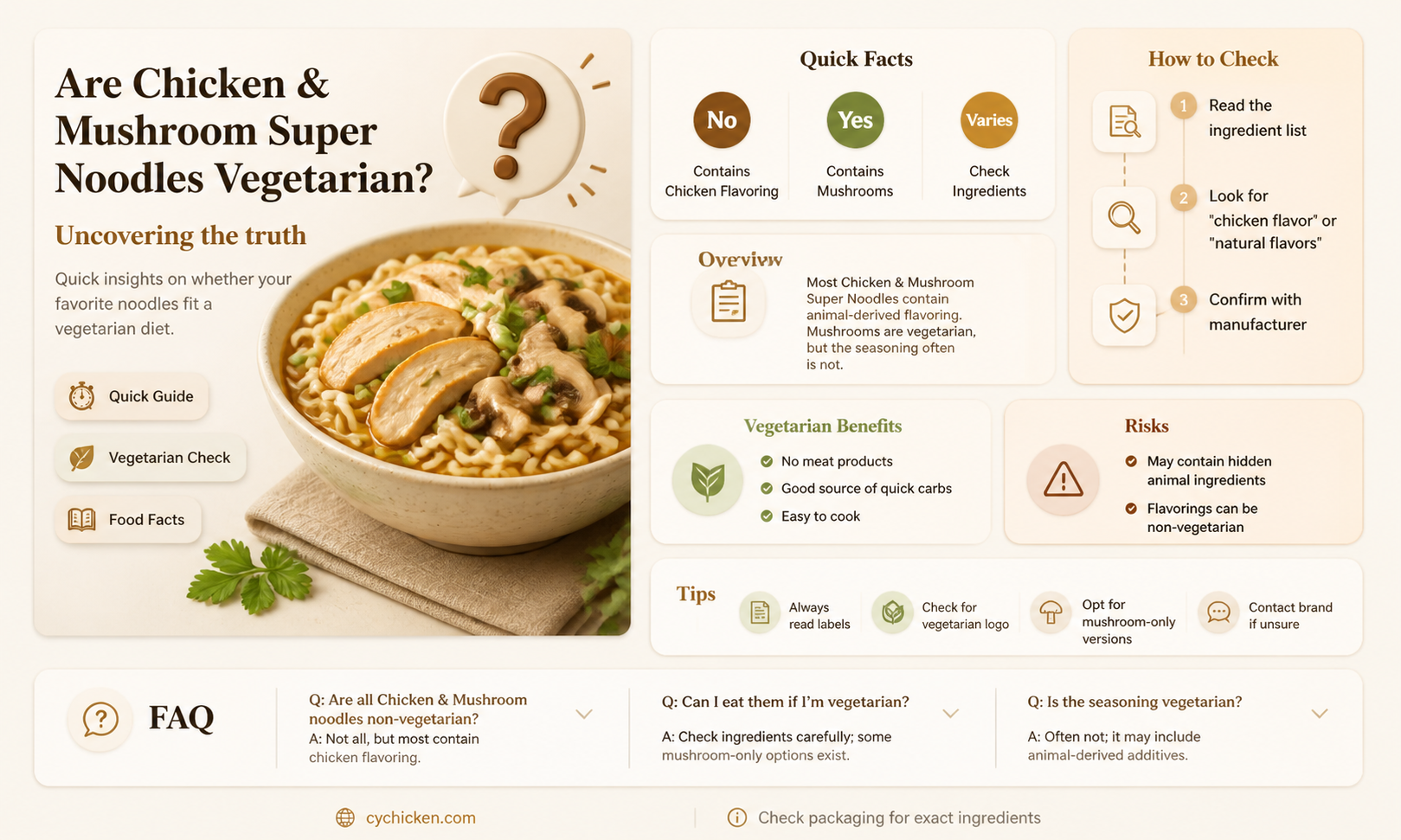are chicken and mushroom super noodles vegetarian