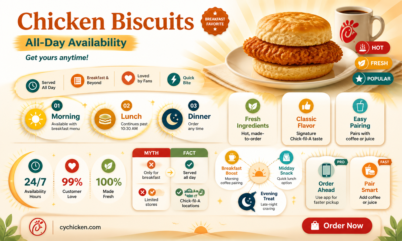 are chicken bisquits sold all day at chicfila