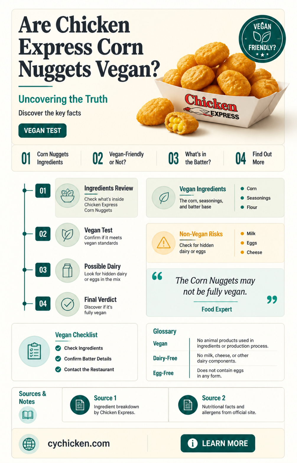 are chicken express corn nuggets vegan