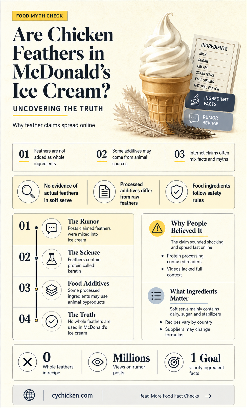 are there chicken feathers in mcdonalds ice cream
