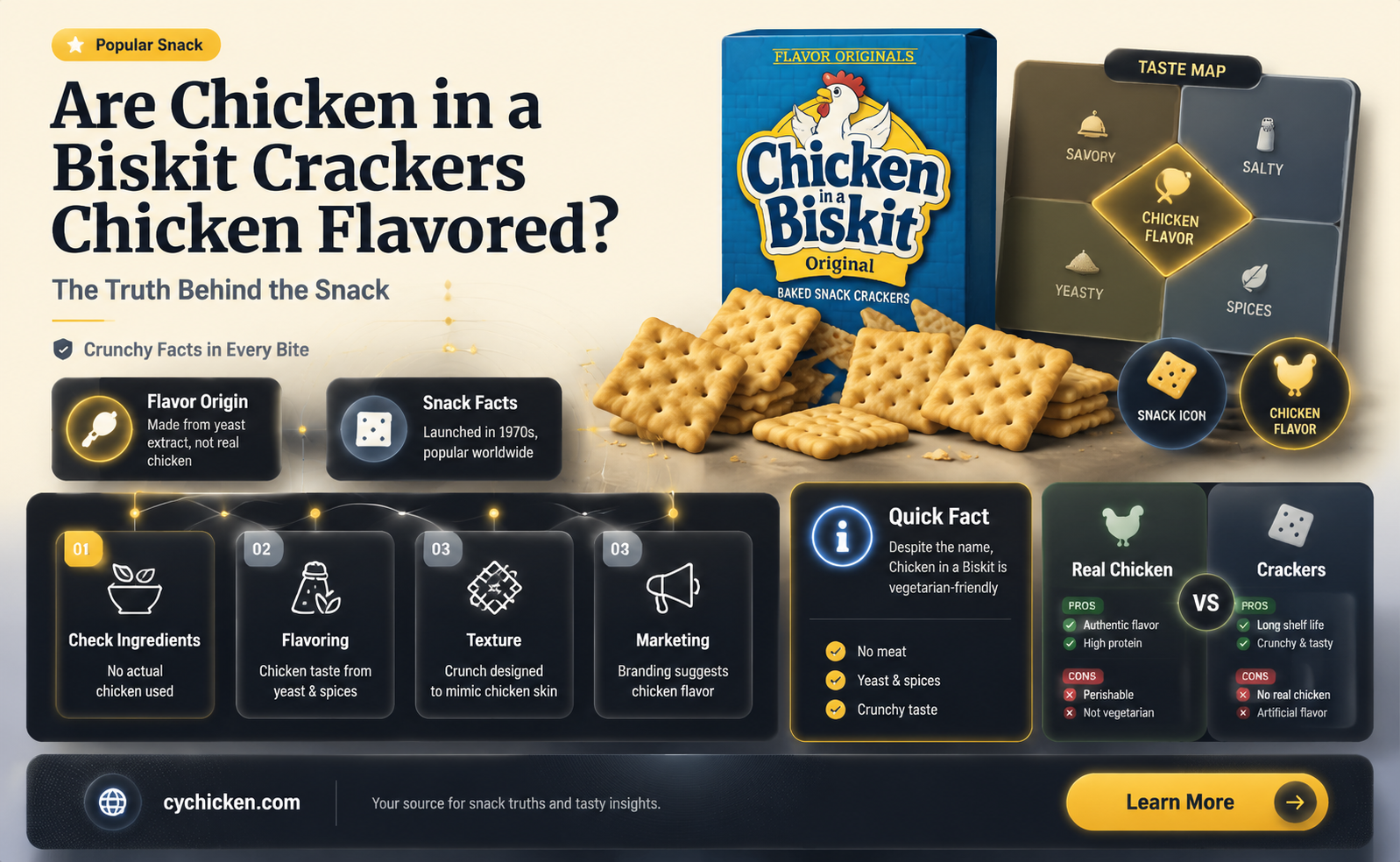 are chickin in a biskit chicken flavored