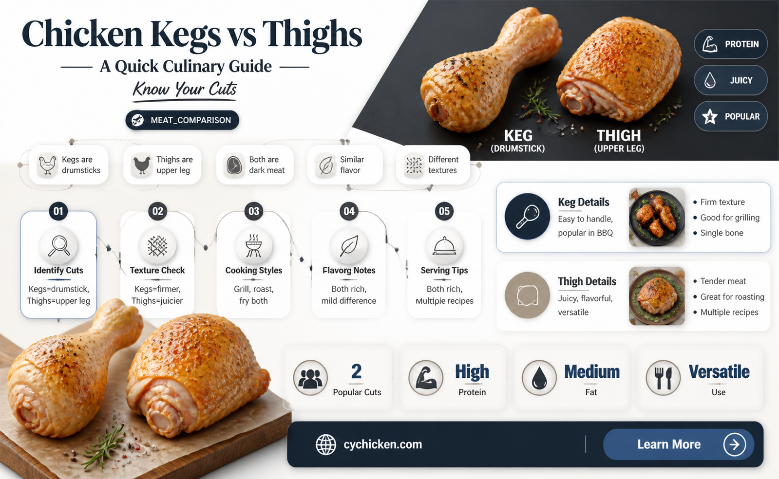 are chicken kegs tge same as thigs