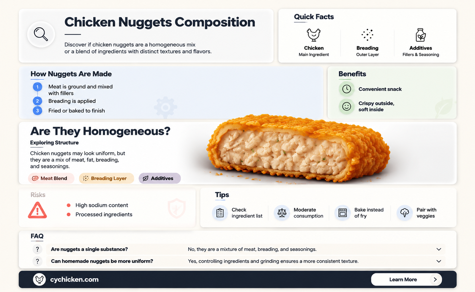 are chicken nuggets homogeneous mixtures