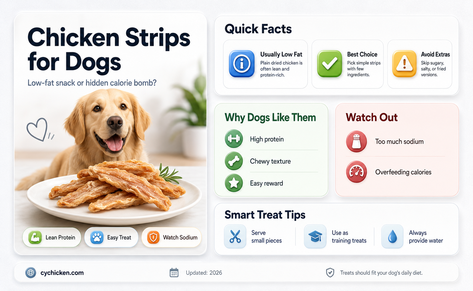 are chicken strips for dogs low fat
