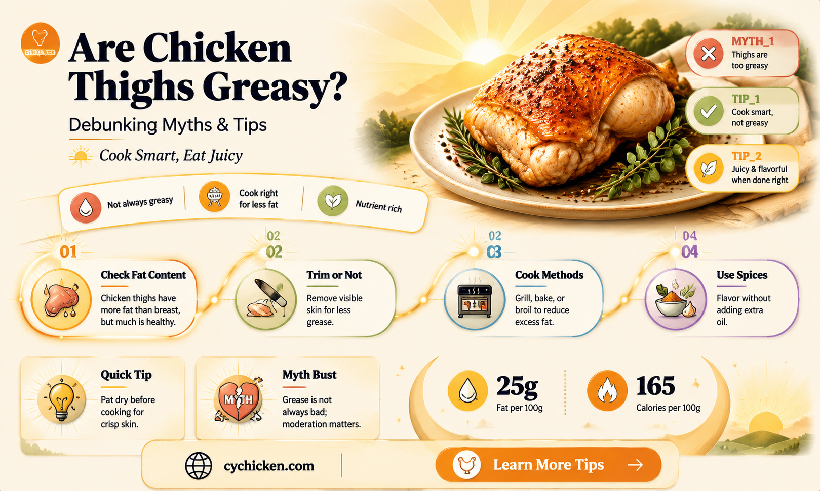 are chicken thighs greasy