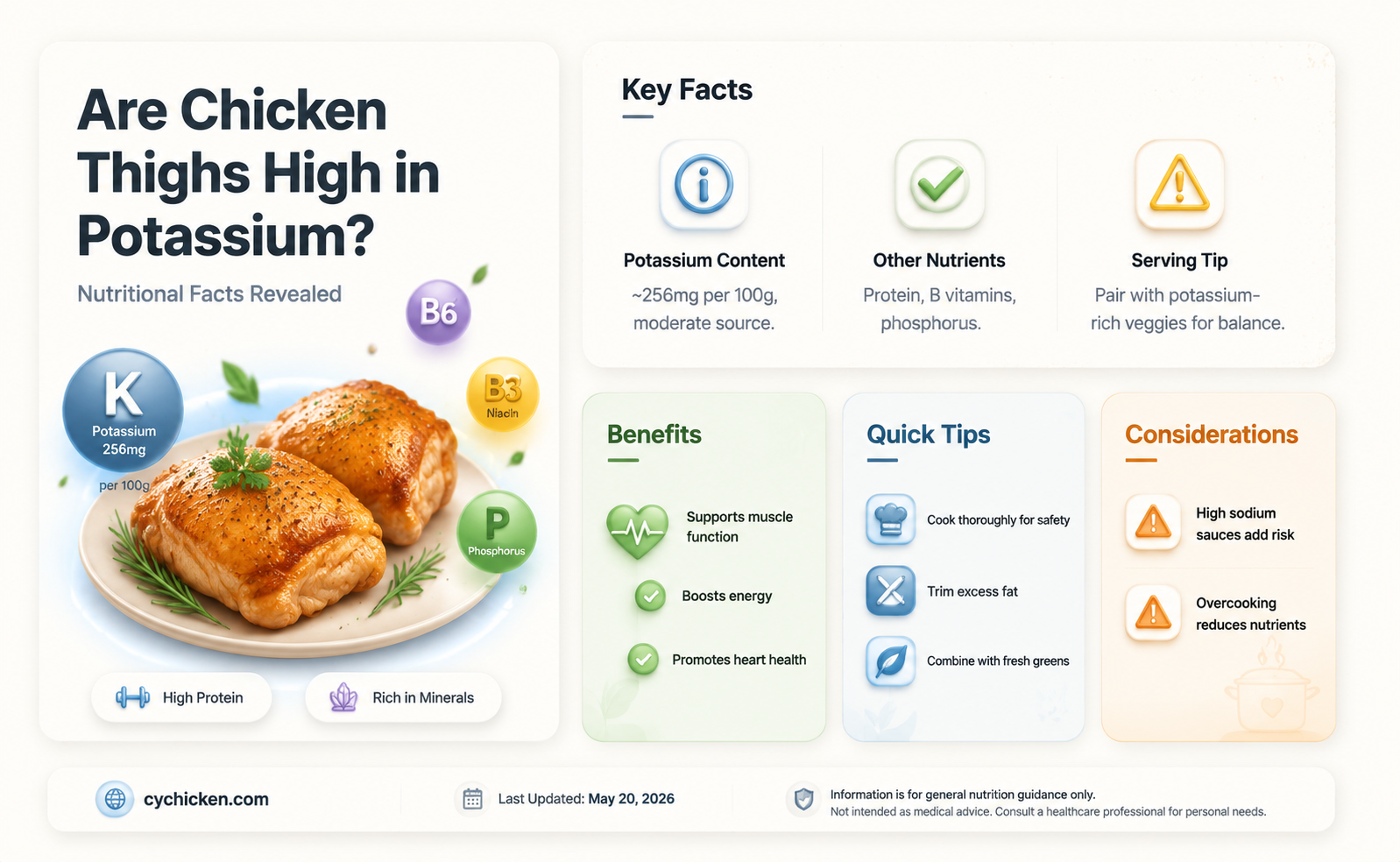 are chicken thighs high in potassium