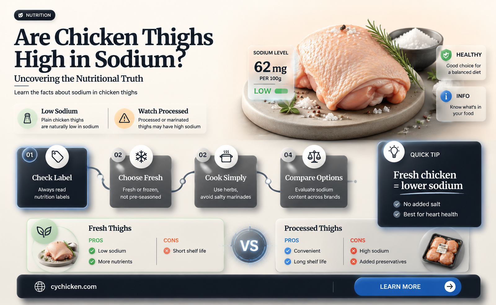 are chicken thighs high in sodium