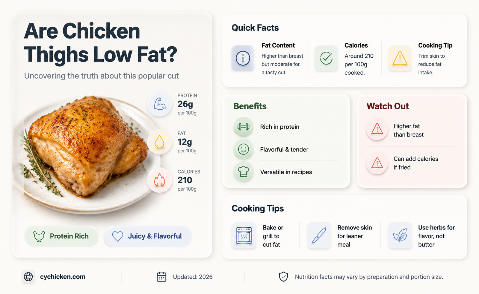 are chicken thighs low fat