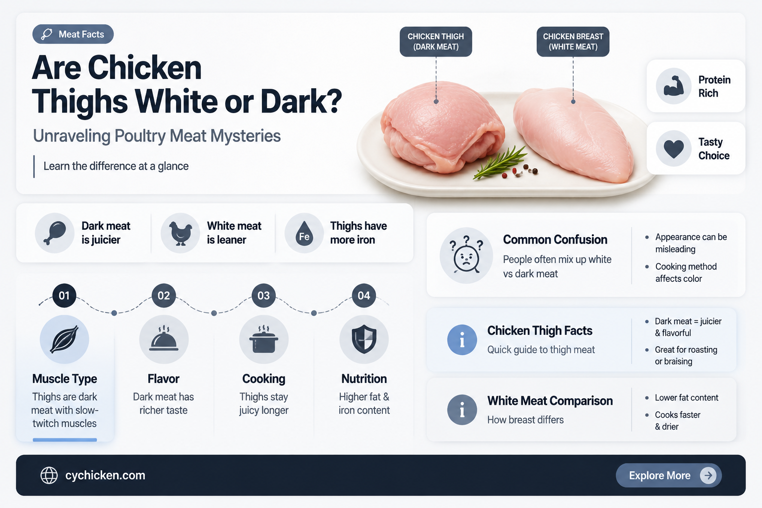 are chicken thighs white or dark
