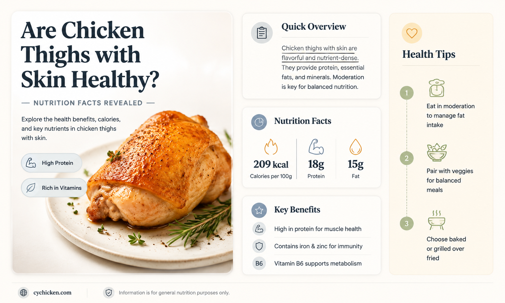 are chicken thighs with skin healthy