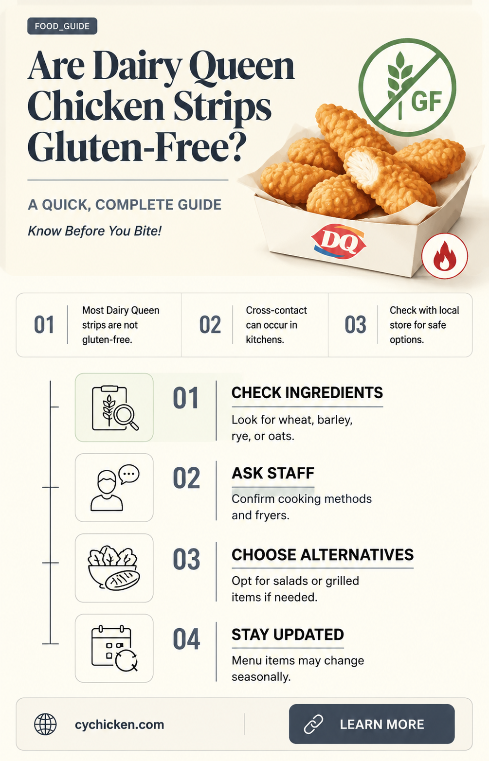 are dairy queen chicken strips gluten free