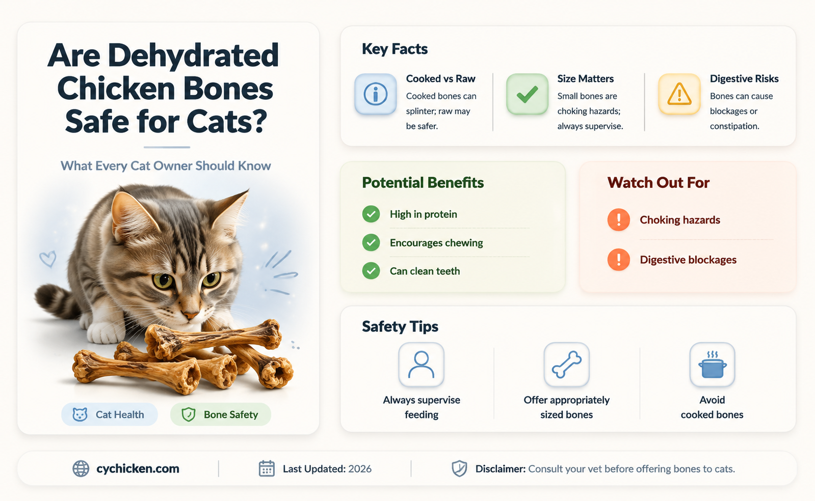 are ground dehydrated chicken bones ok for cats