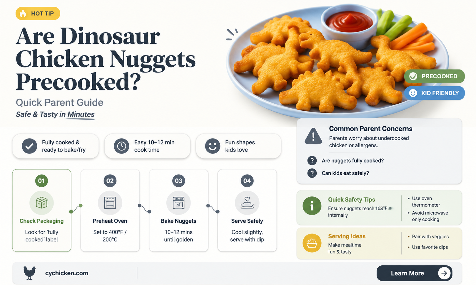 are dinosaur chicken nuggets precooked