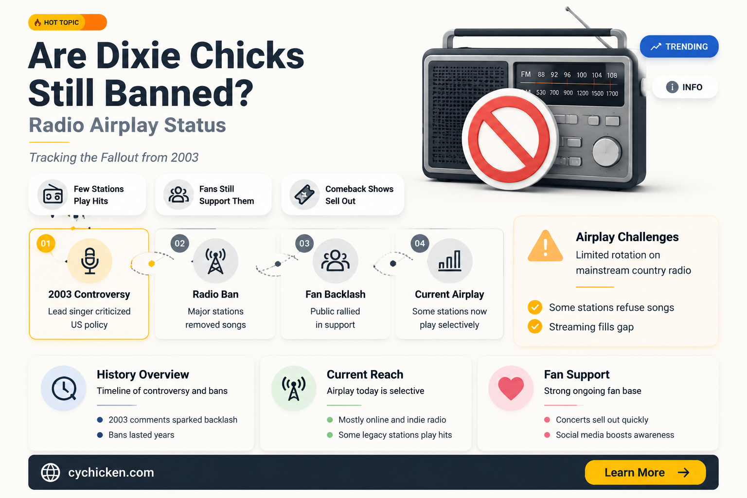 are dixie chicks banned on the radio