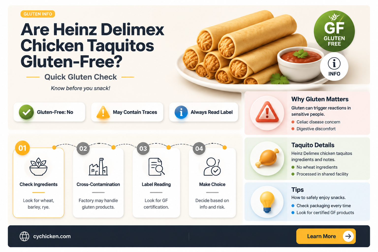 are heinz delimex chicken taquitos gluten free