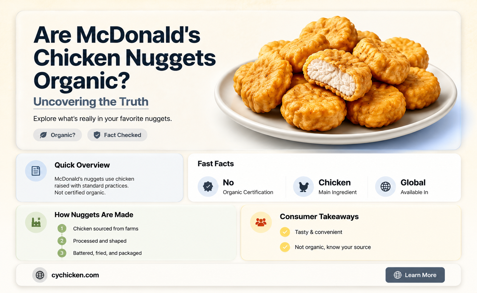 are mcdonalds chicken nuggets organic
