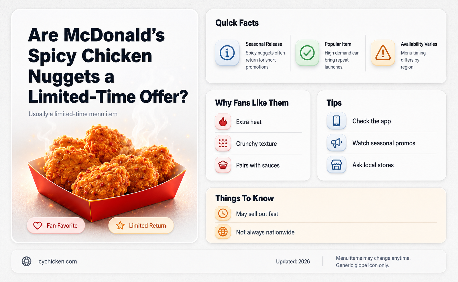 are spicy chicken nuggets at mcdonald