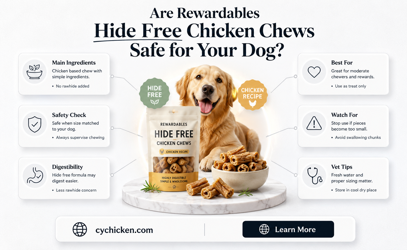 are rewardables hide free chicken chews safe