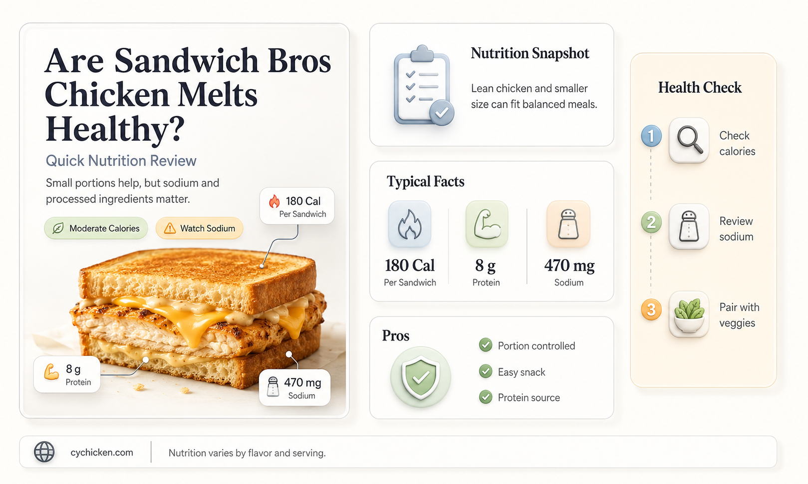 are sandwich bros chicken melts healthy