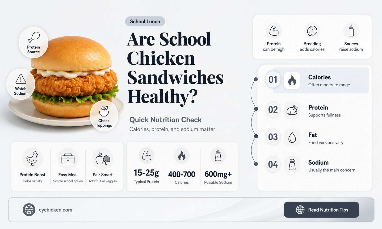 are school chicken sandwiches healthy