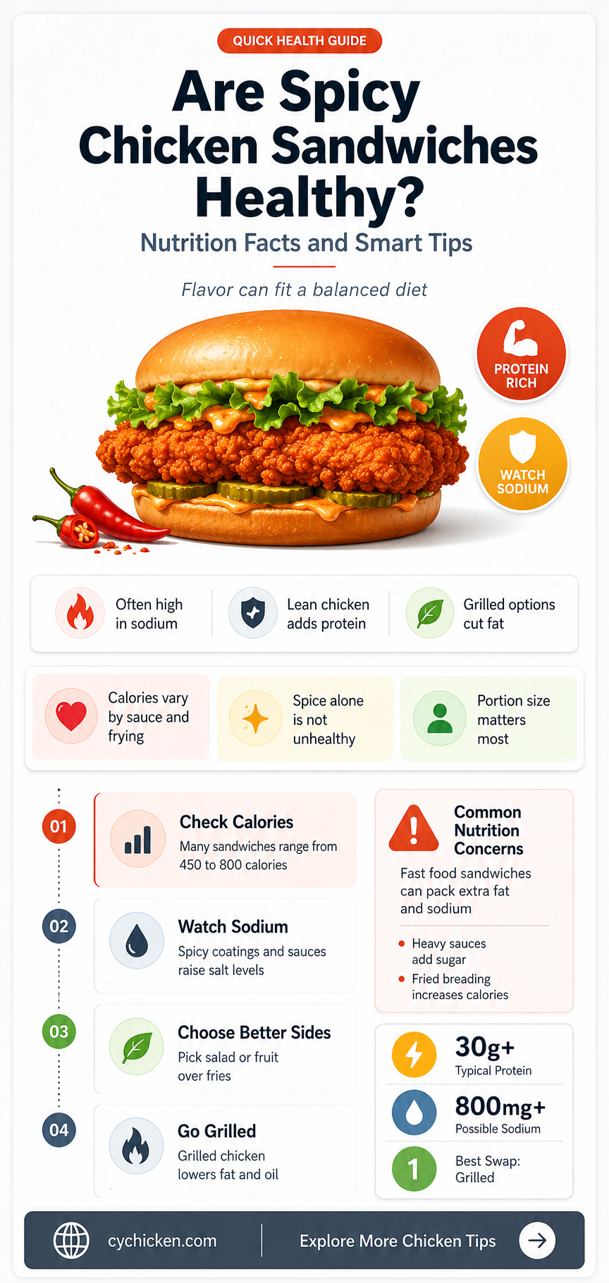 are spicy chicken sandwiches healthy