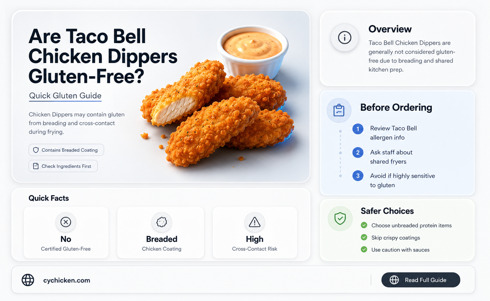 are taco bell chicken dippers gluten free