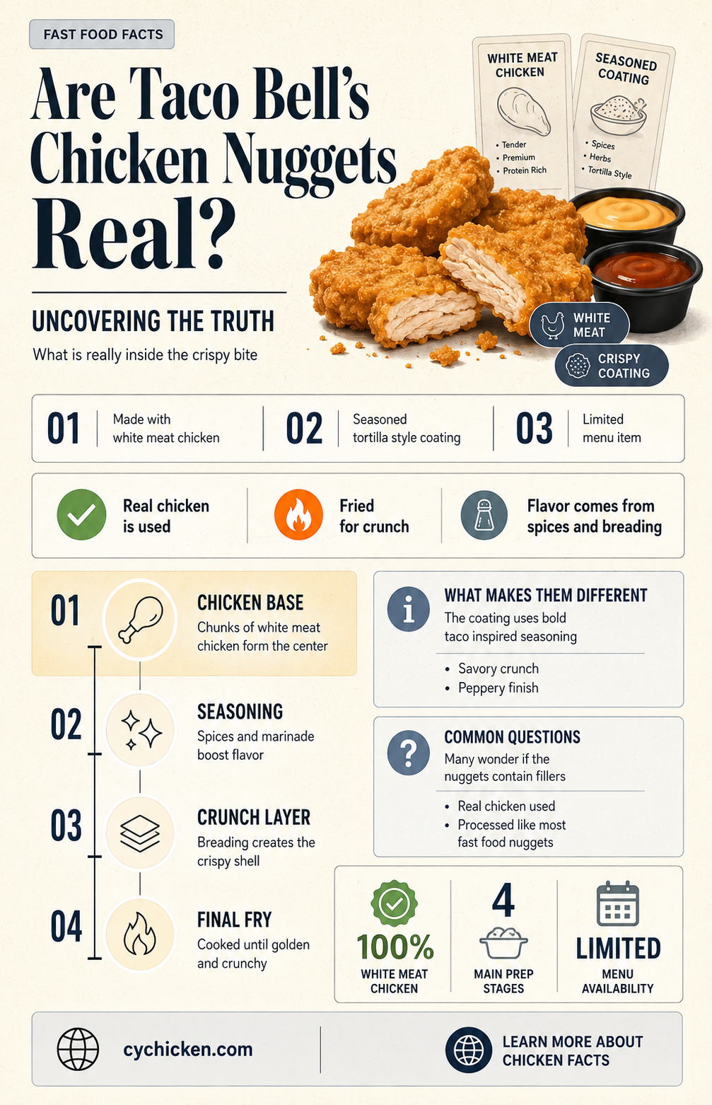 are taco bell chicken nuggets real chicken