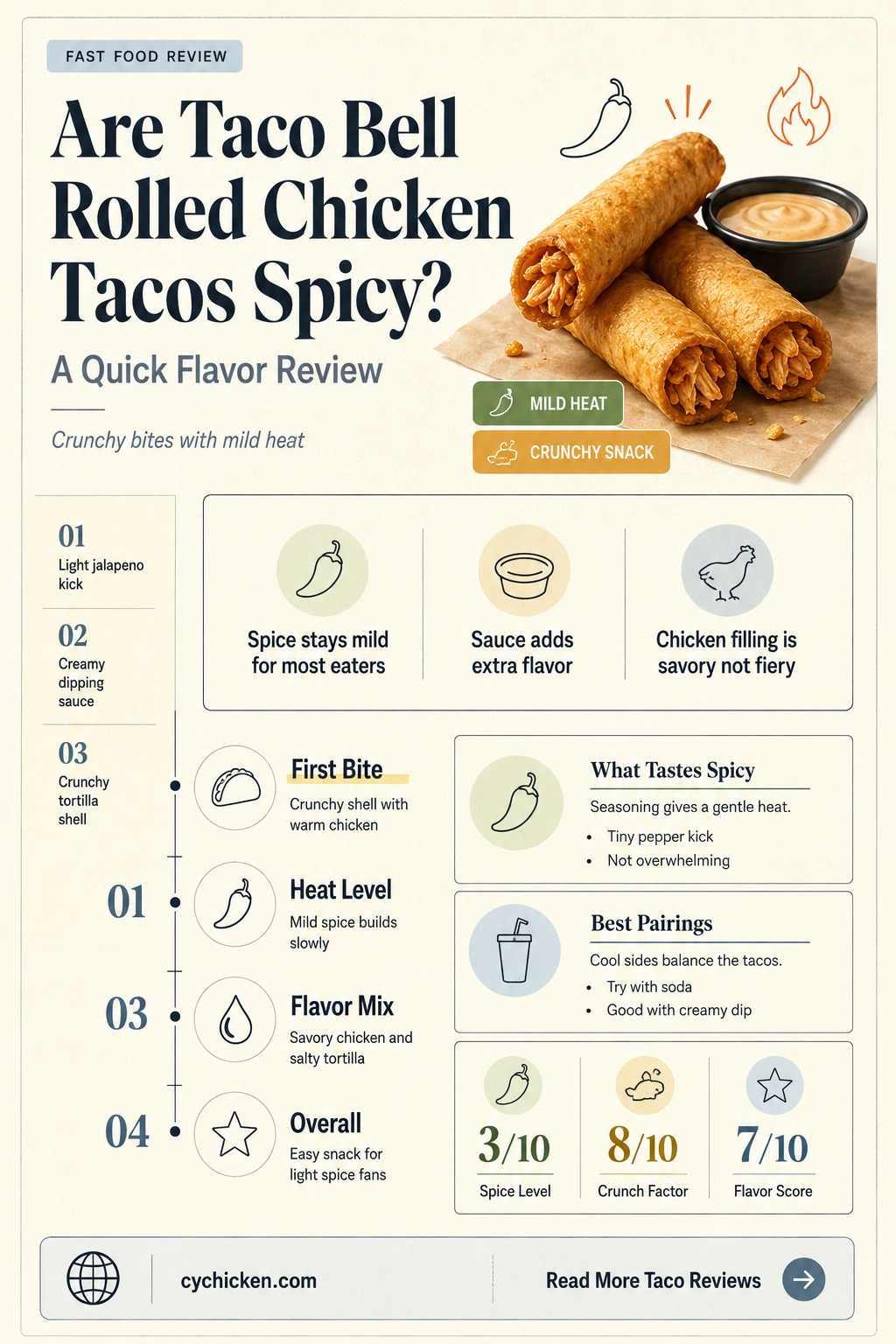 are taco bell rolled chicken tacos spicy