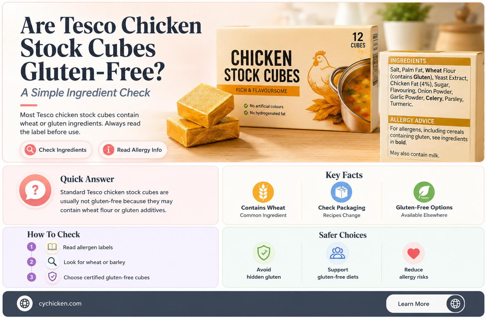 are tesco chicken stock cubes gluten free