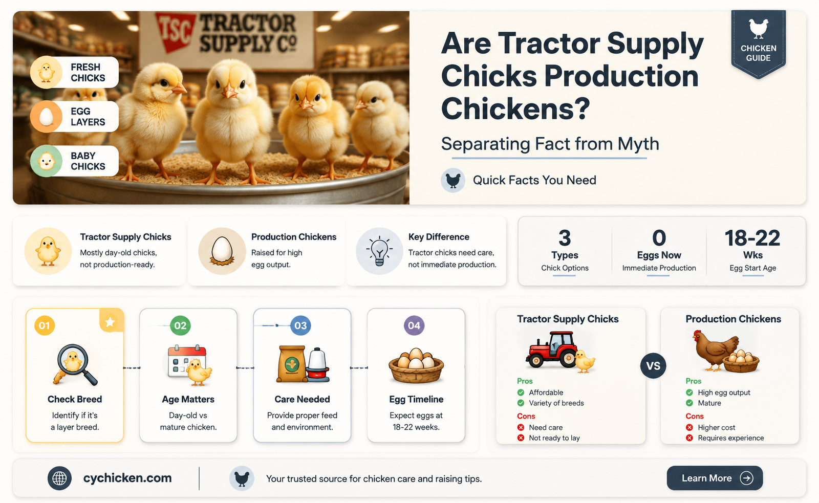 are chicks sold at tractor supply production chickens