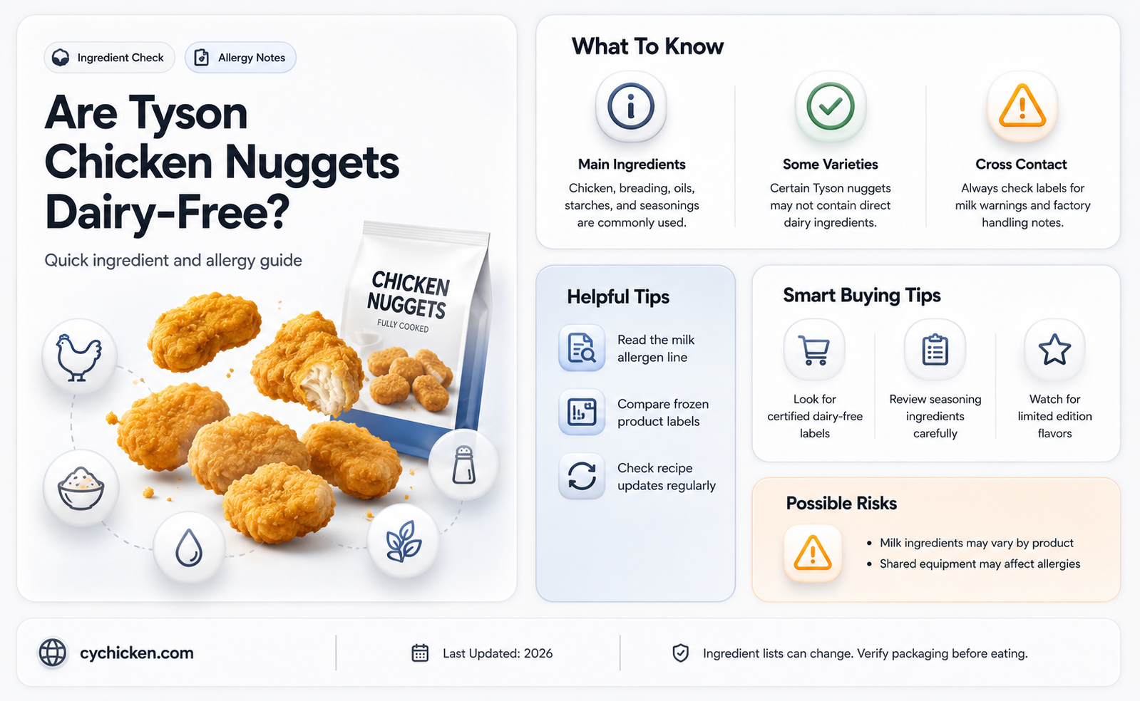 are tyson chicken nuggets dairy free