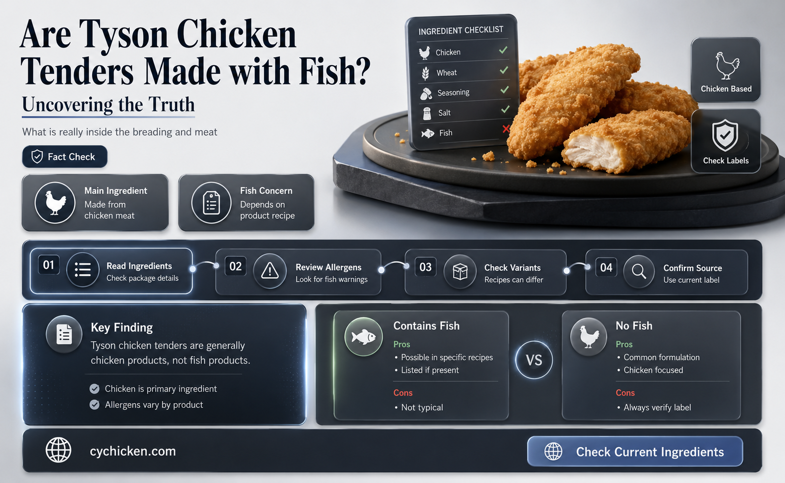 are tyson chicken tenders made with fish