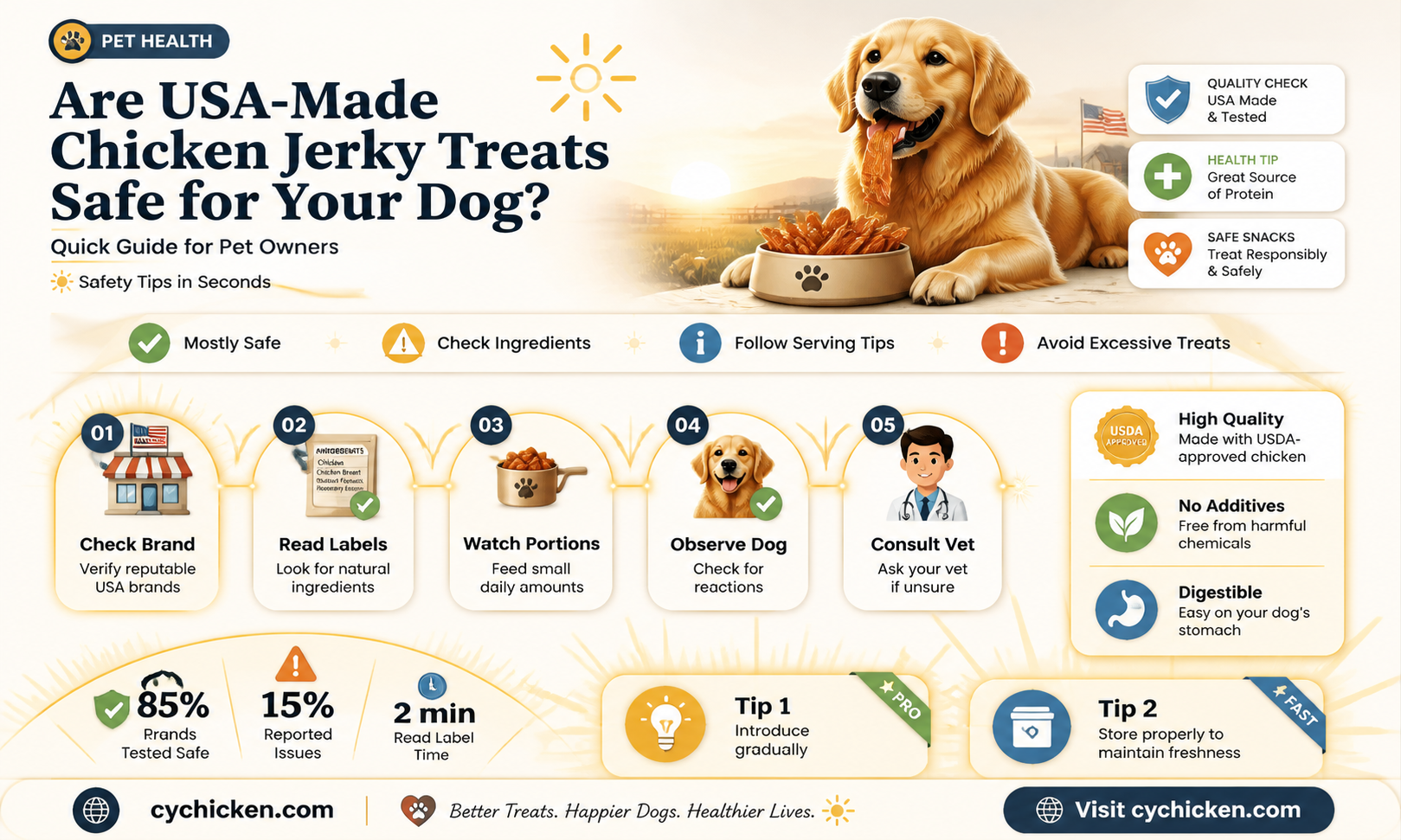 are chicken jerky treats made in usa safe