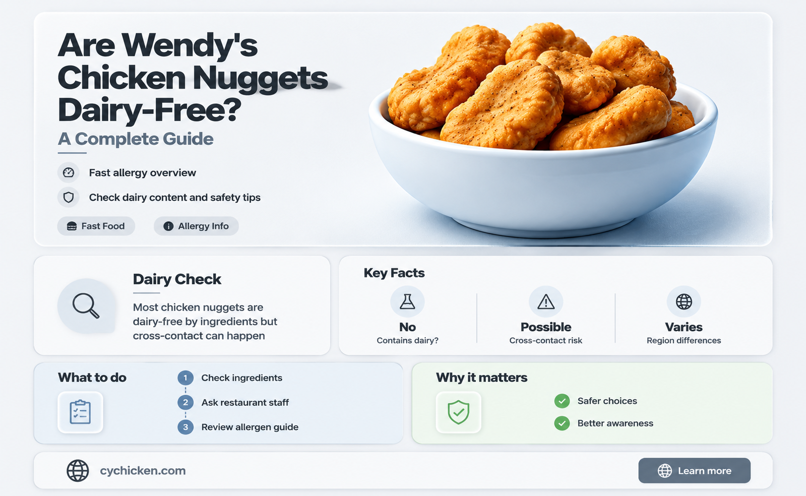 are wendys chicken nuggets dairy free