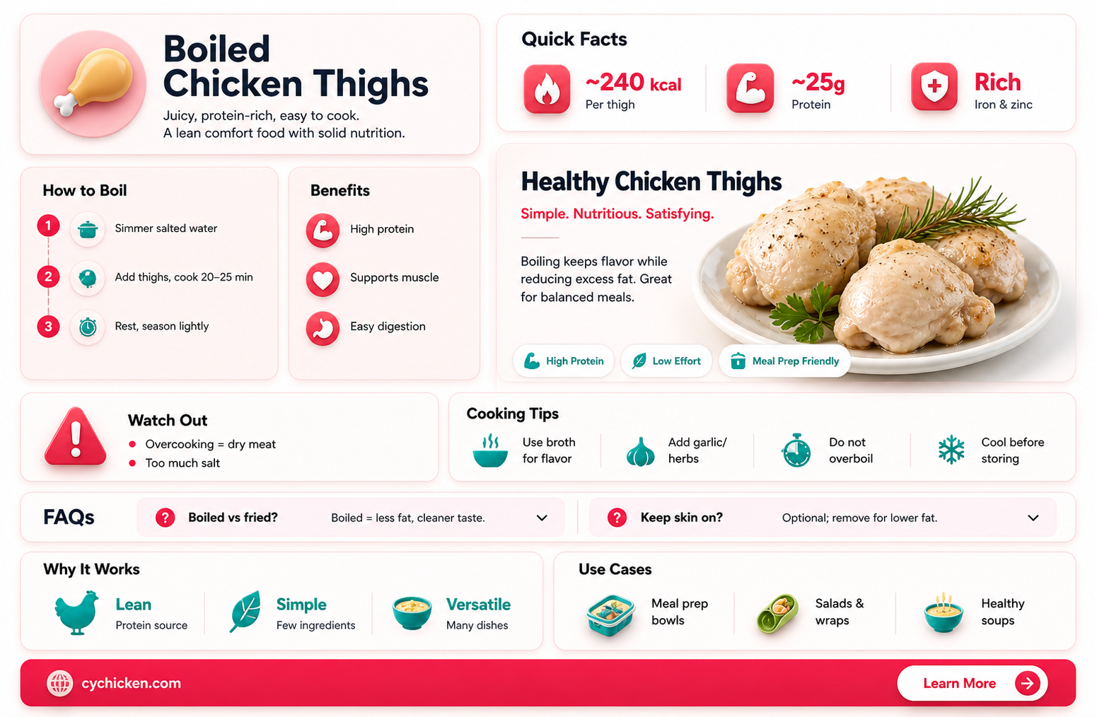 are boiled chicken thighs healthy