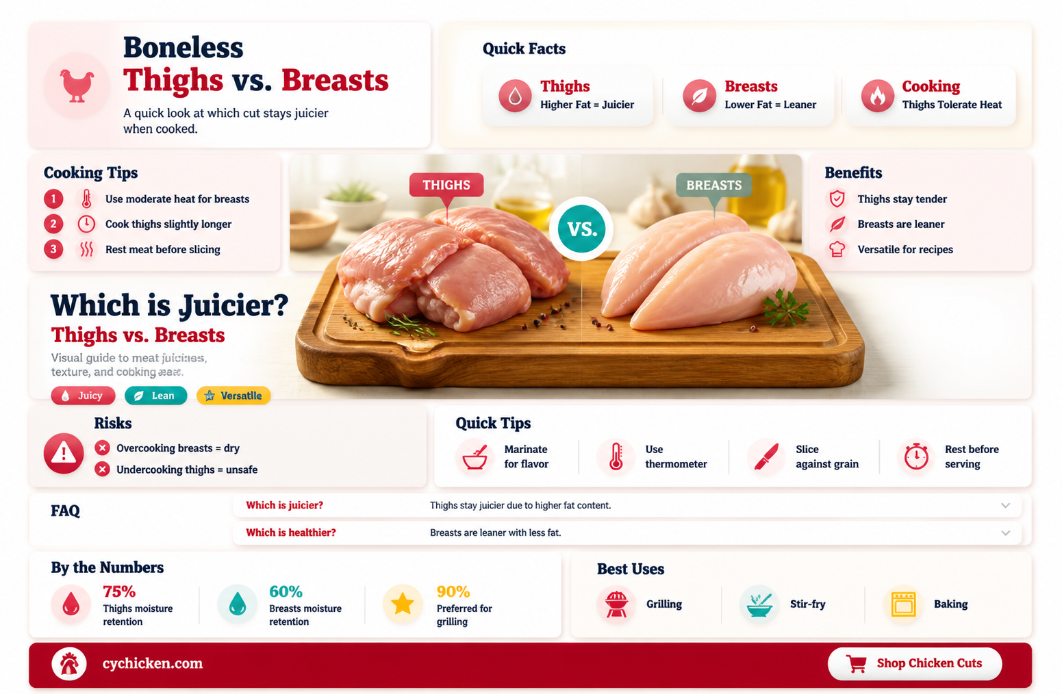 are boneless skinless chicken thighs juicier than breasts