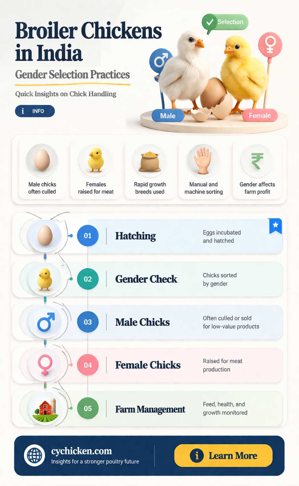 are broiler chicken in india male or female