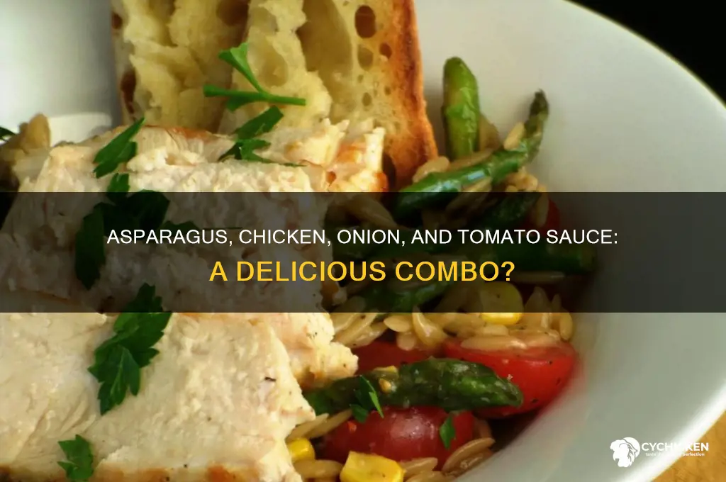 can asparagus be cooked with chicken onion n tomato sauce
