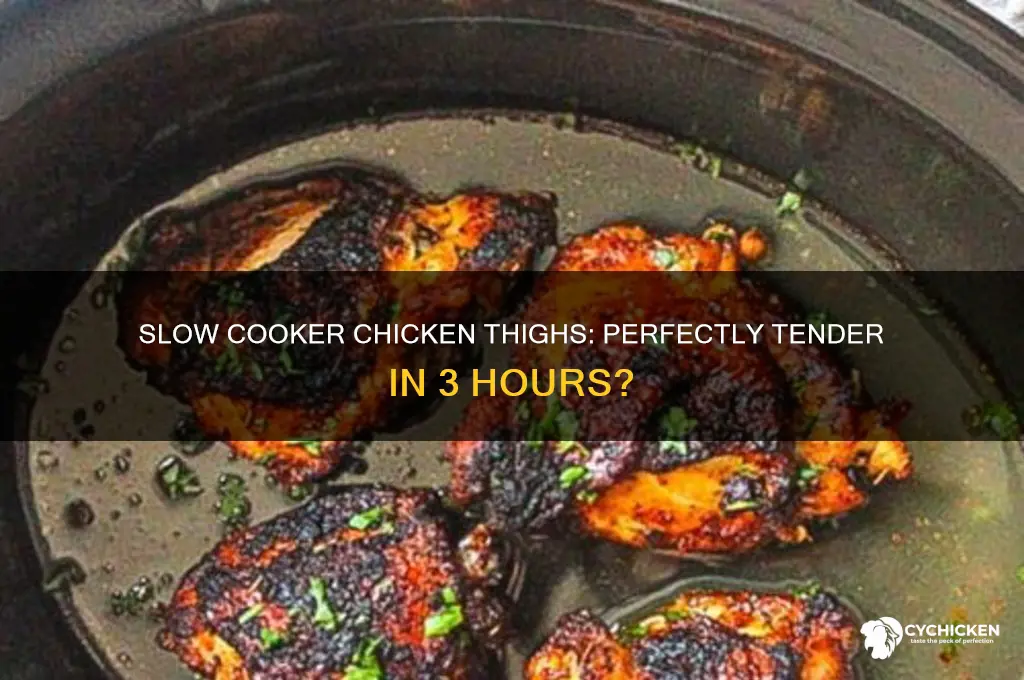 can chicken thighs cook in 3 hrs slow cooker