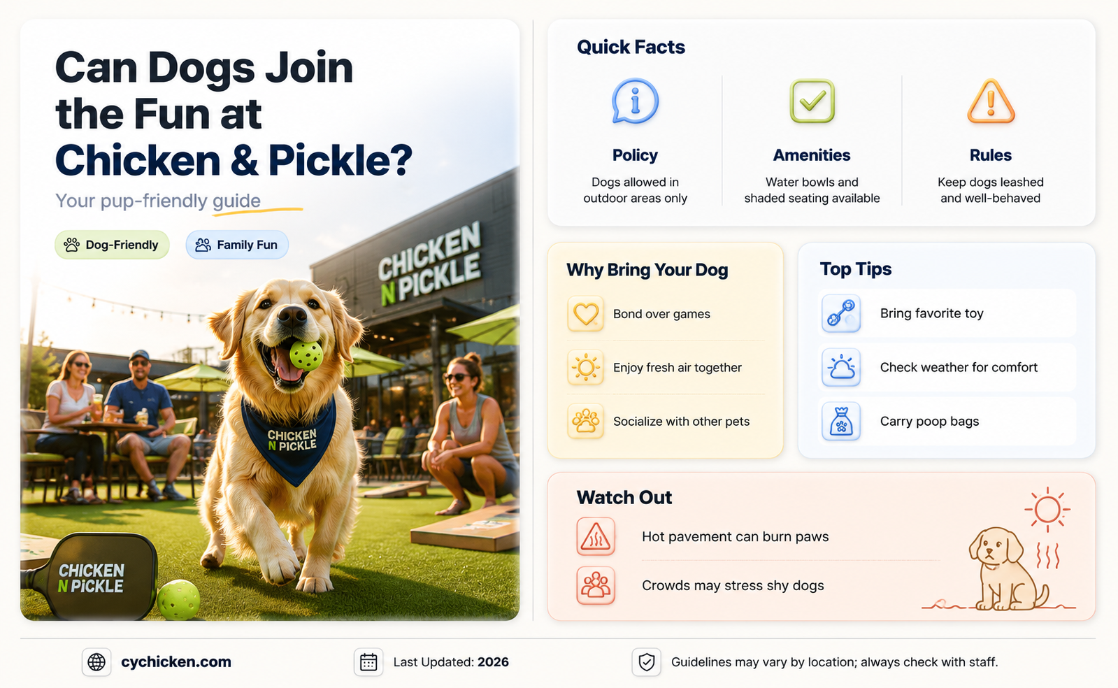 are dogs allowed at chicken and pickle