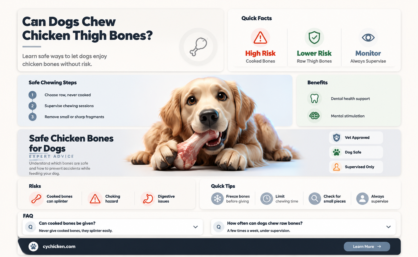 are chicken thigh bones safe for dogs