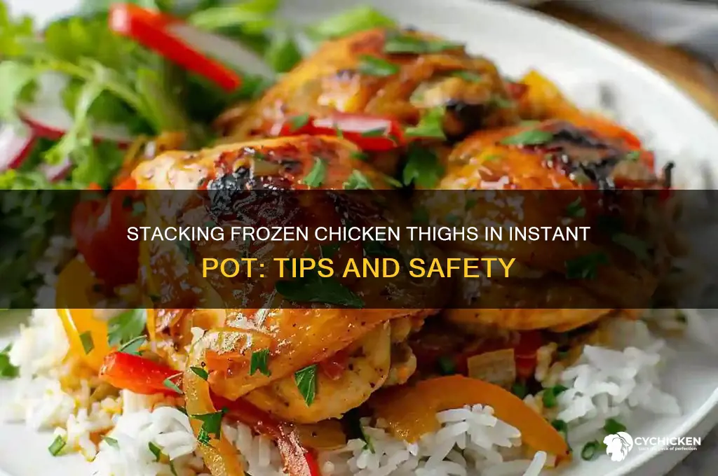 can frozen chicken thighs be stacked in instant pot