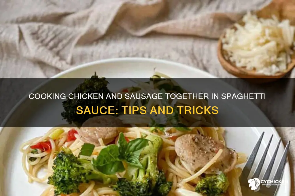 can i cook chicken snd sausage together in spaghetti sauce