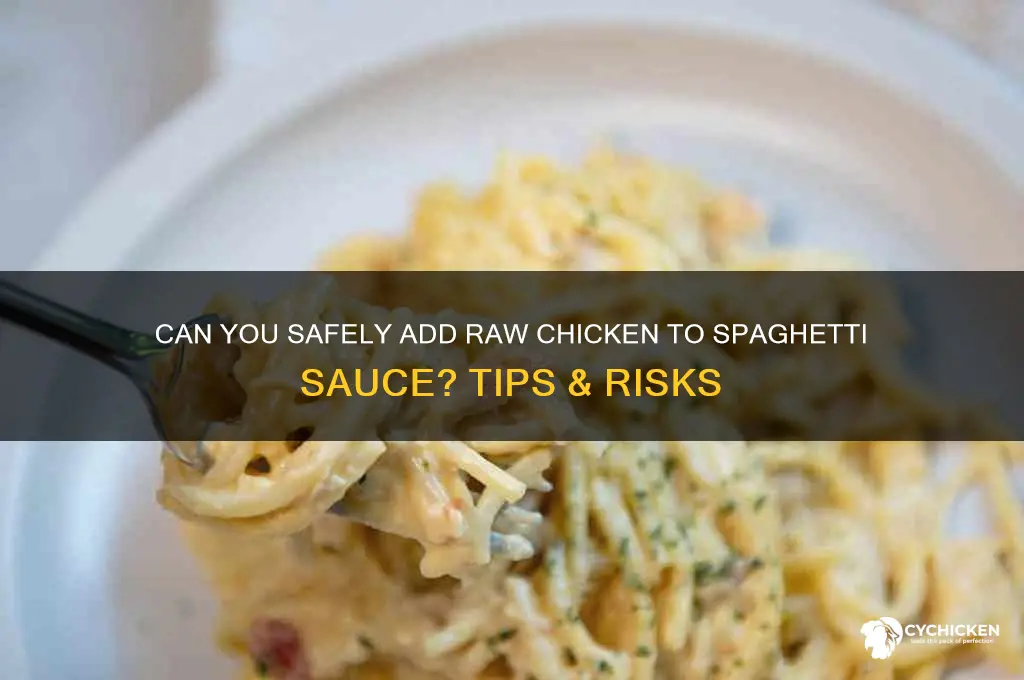 can i put raw chicken in spaghetti sauce