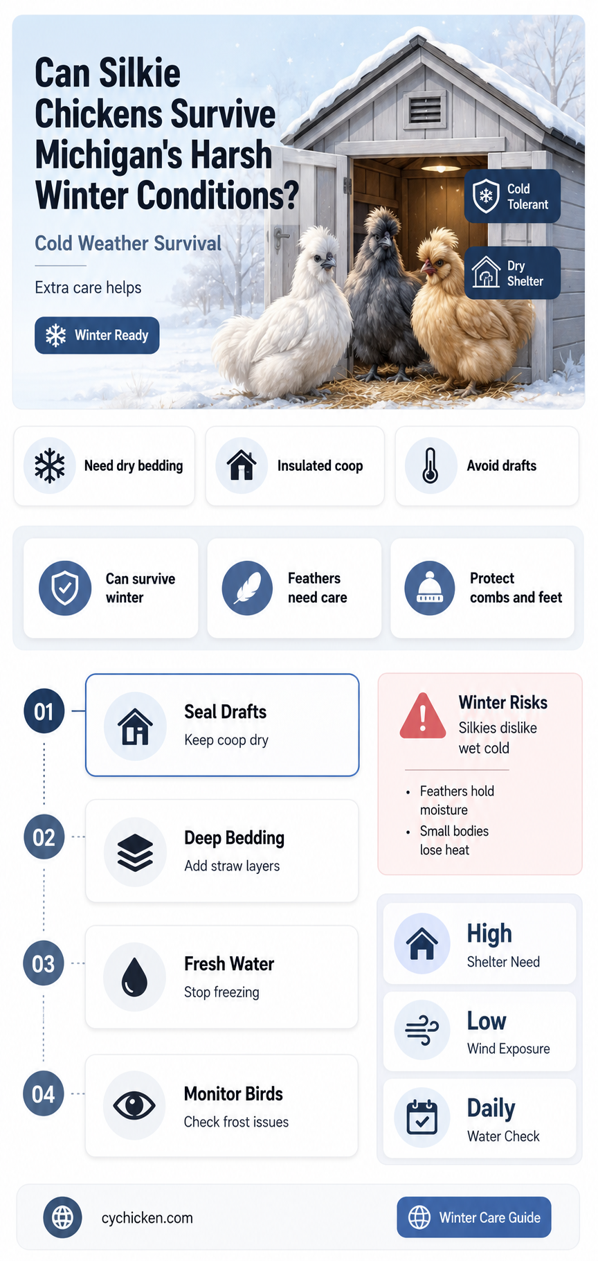 are silie chicken goid outside in michigan winter