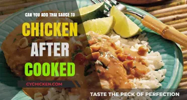Enhancing Cooked Chicken: Adding Thai Sauce for Flavorful Results
