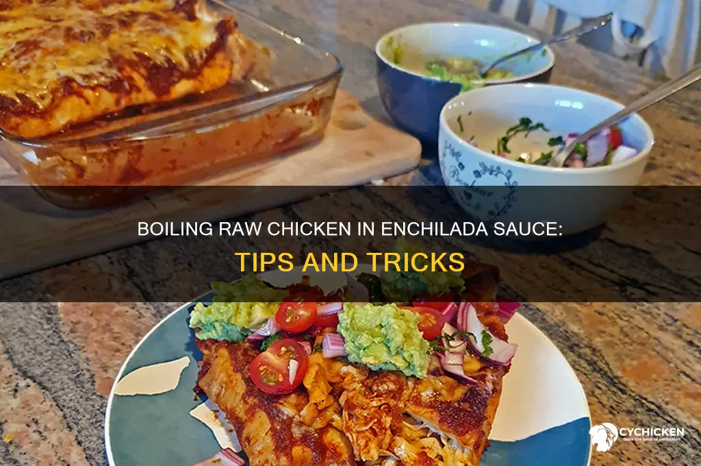 can you boil raw chicken in enchilada sauce