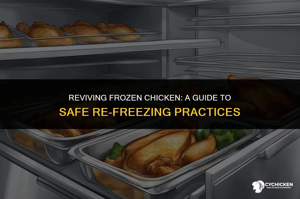 can you cook frozen chicken and then freeze it again